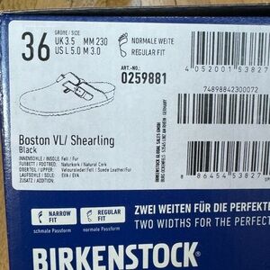 Birkenstock Boston Shearling Clogs Black NWT size 36 US 5.5/6
